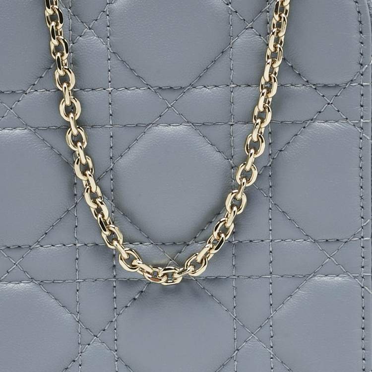 Pre Owned Dior Blue Cannage Leather Lady Dior Call'in Dior Phone Holder