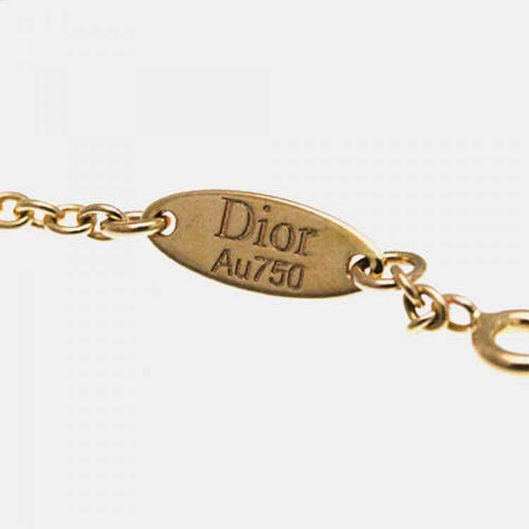 مملوكة مسبقًا Christian Dior Rose Des Vents 18K Pink Gold Carnelian Charm Bracelet
