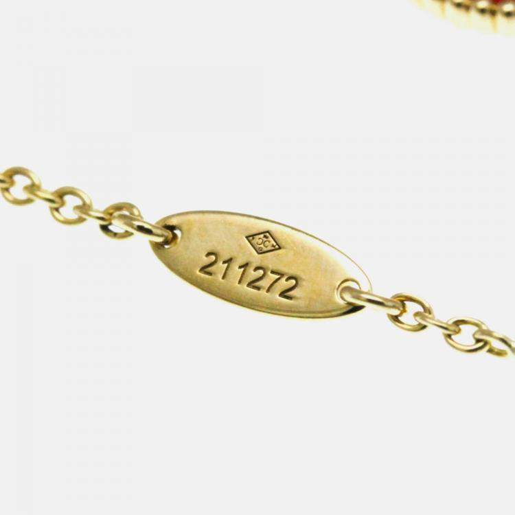 Pre Owned Christian Dior Rose Des Vents Heart 18K Yellow Gold Carnelian Pendant Necklace