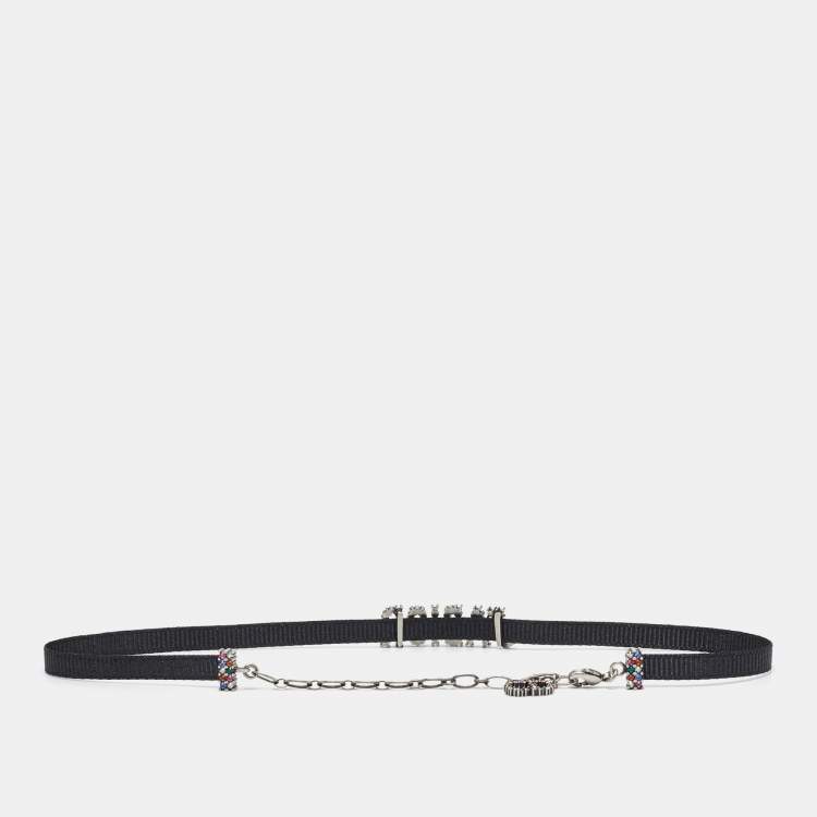 Pre Owned Dior Jadior Multicolor Crystal Silver Tone Choker Necklace