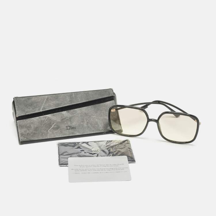 Pre Owned Dior Black/Light Yellow Gradient 807VC SoStellaire1 Oversized Sunglasses