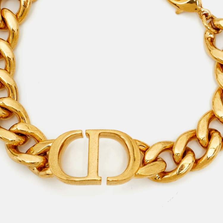 Pre Owned Dior 30 Montaigne Gold Tone Metal Bracelet