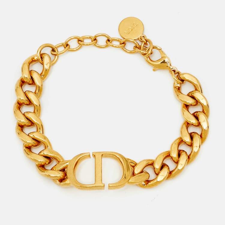 Pre Owned Dior 30 Montaigne Gold Tone Metal Bracelet