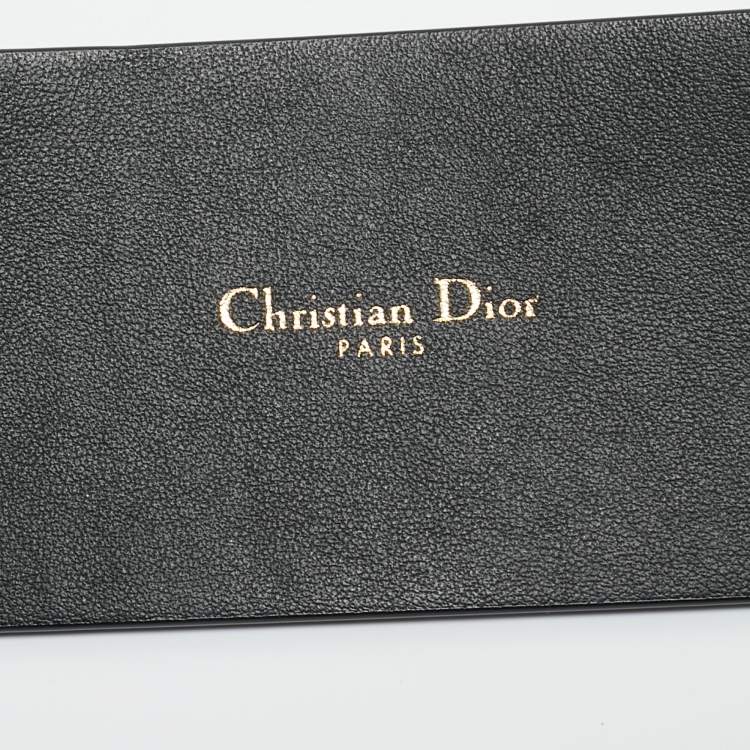 Pre Owned Dior Black Leather DiorQuake Buckle Belt 90CM