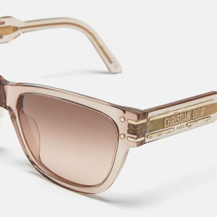 Pre Owned Dior Metallic Gradient Signature S6U Square Sunglasses