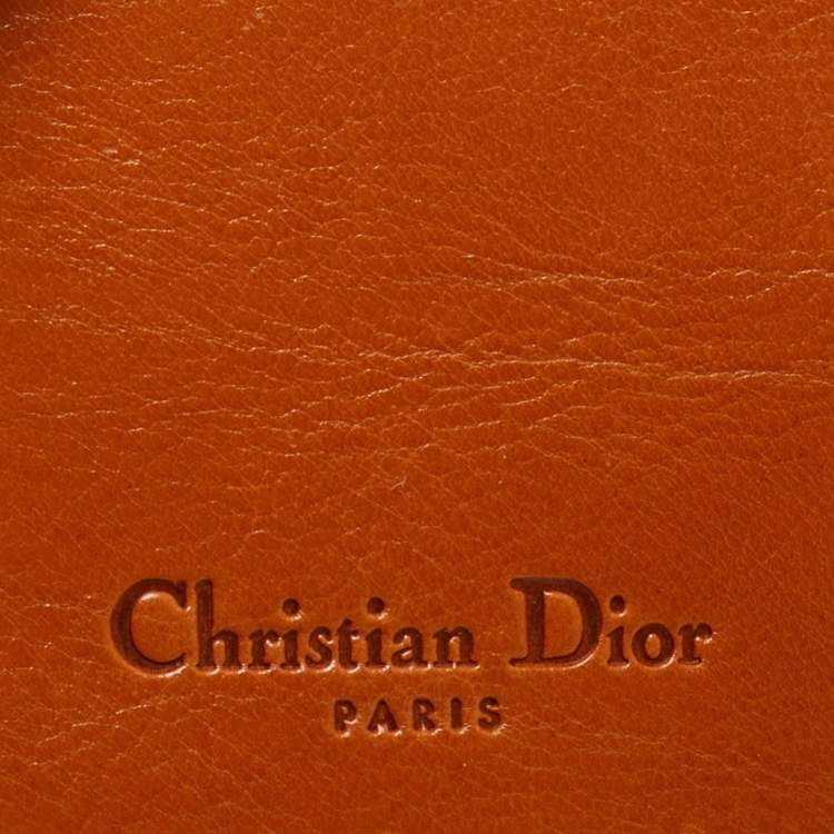 Pre Owned Dior Blue Embroidered Denim Saddle Key Pouch