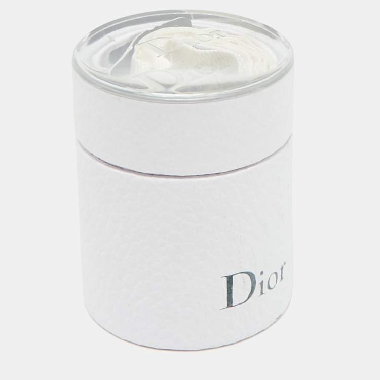 Pre Owned Christian Dior White Printed Silk Yin-Yang Mitzah 