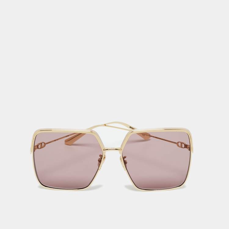 Pre Owned Dior Pink/Gold Tone EverDior S1U Square Sunglasses
