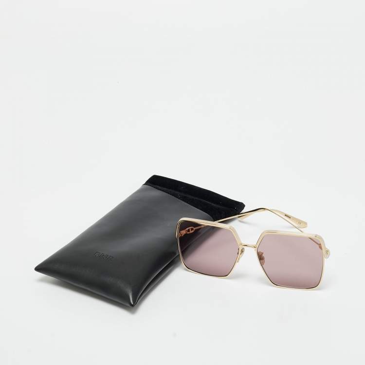 Pre Owned Dior Pink/Gold Tone EverDior S1U Square Sunglasses