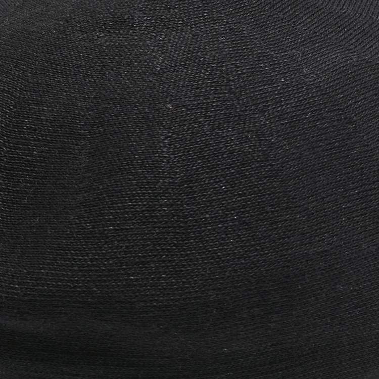 Pre Owned Christian Dior Black Logo Detail Linen Beret Cap One Size 