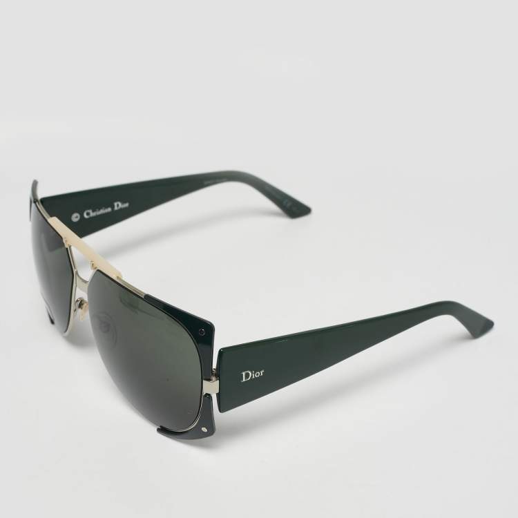Pre Owned Dior Green PGD85 Enigmatic Oversized Sunglasses