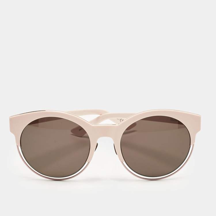 Pre Owned Dior Light Pink/Brown J6EL3 Sideral1 Round Sunglasses