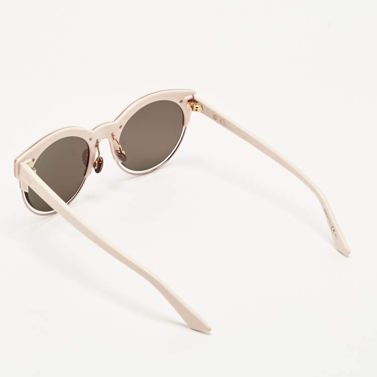Pre Owned Dior Light Pink/Brown J6EL3 Sideral1 Round Sunglasses