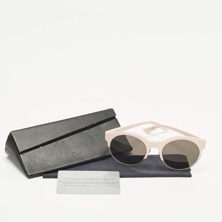 Pre Owned Dior Light Pink/Brown J6EL3 Sideral1 Round Sunglasses