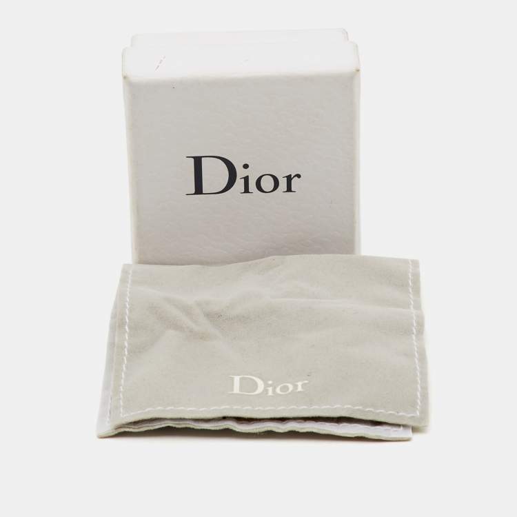 Pre Owned Dior Rose Enamel Gold Tone Drop Earrings