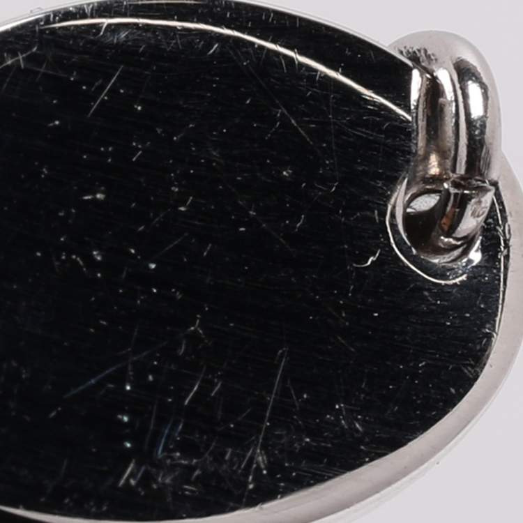 Pre Owned Dior Silver Tone Metal Crystal J'adore Dior Chain Link Ring