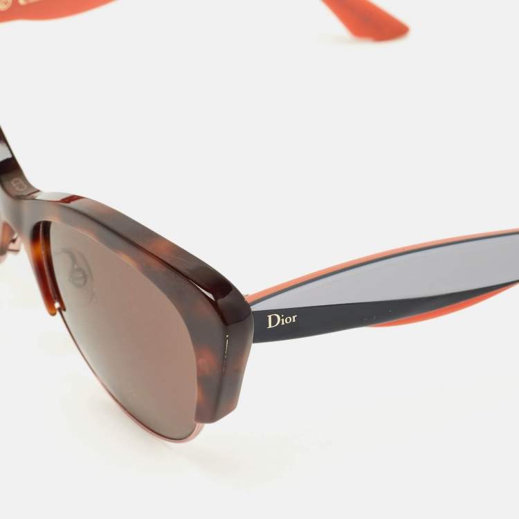 Pre Owned Dior Tortoise Brown Envol1 Butterfly Sunglasses