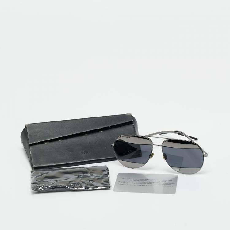 Pre Owned Dior Grey Mirrored KJ1IR Split1 Aviator Sunglasses
