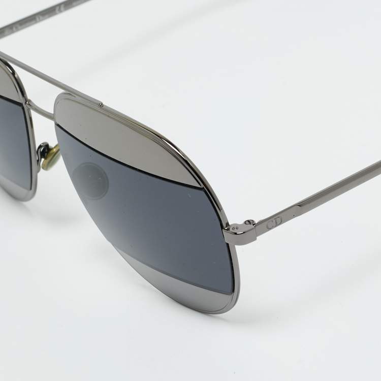 Pre Owned Dior Grey Mirrored KJ1IR Split1 Aviator Sunglasses