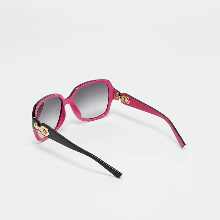 Pre Owned Dior Black/Pink Gradient WOQA Diorissimo Square Sunglasses