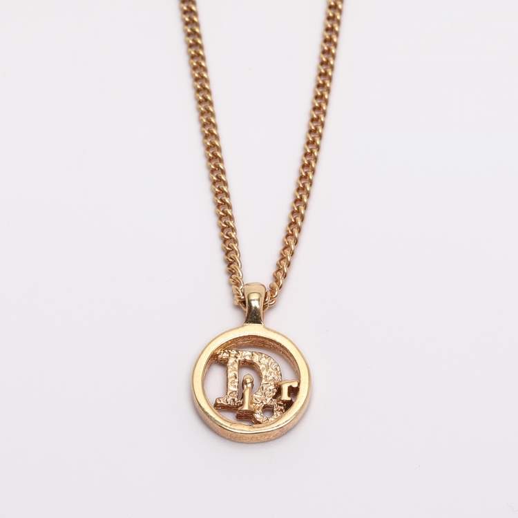 Pre Owned Dior Gold Tone Tie Tack Chain Necktie Accessory 