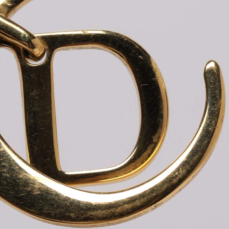 Pre Owned Dior Gold Tone CD Logo Pendant Necklace