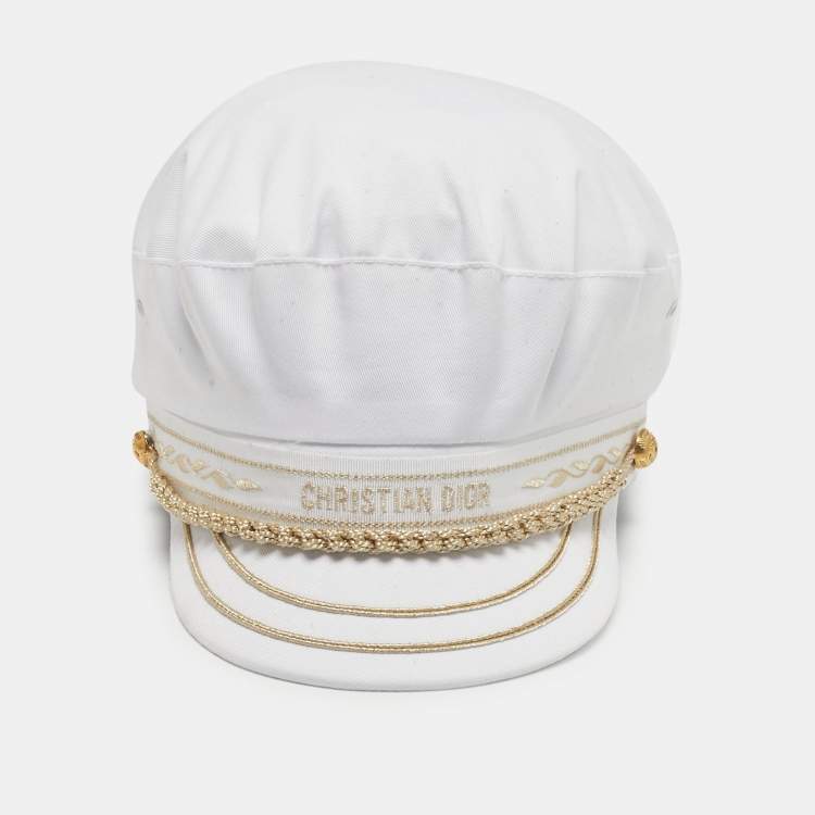 Pre Owned Dior White Greek Fisherman Special Edition Cap Size 58