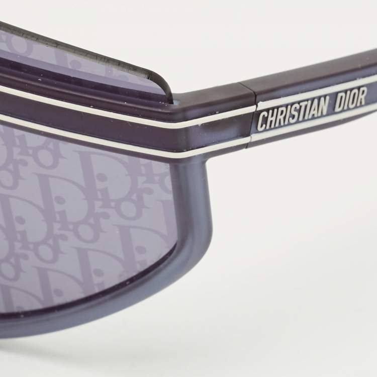 Pre Owned Dior Navy Blue Oblique Club M2U Shield Sunglasses