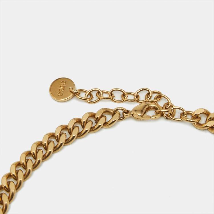 Pre Owned Dior Dio(r)evolution Crystals Gold Tone Choker