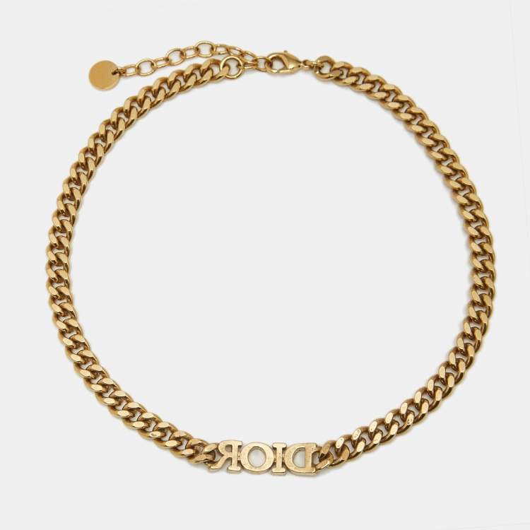 Pre Owned Dior Dio(r)evolution Crystals Gold Tone Choker