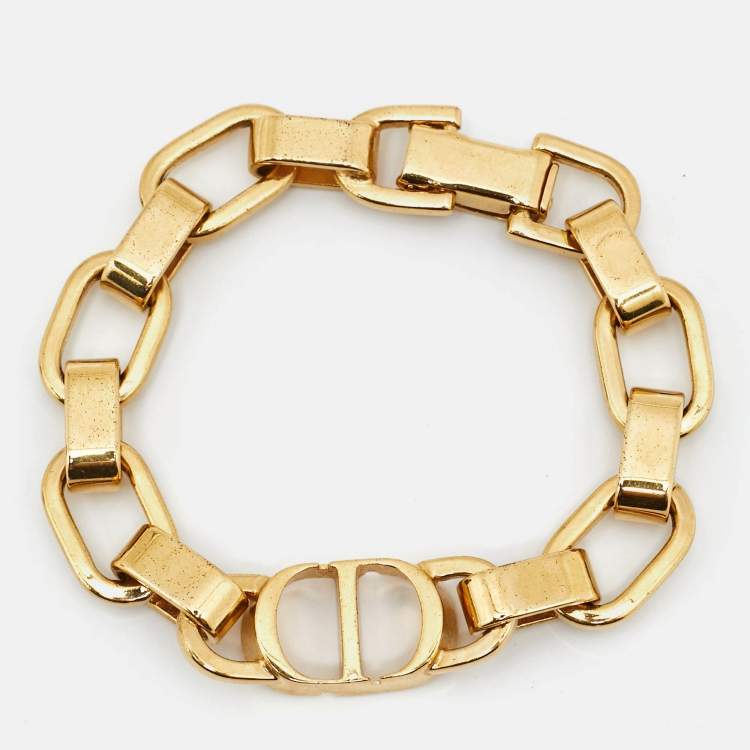 Pre Owned Dior CD Gold Tone Bracelet