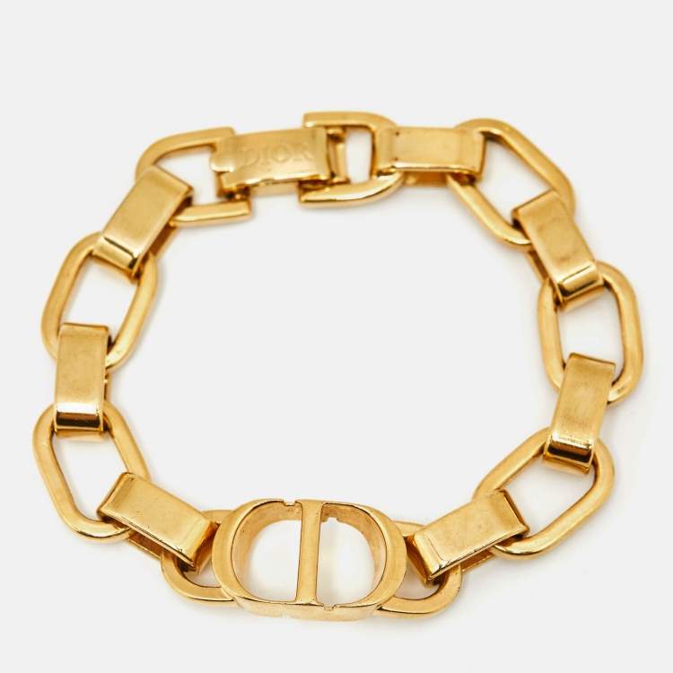 Pre Owned Dior CD Gold Tone Bracelet