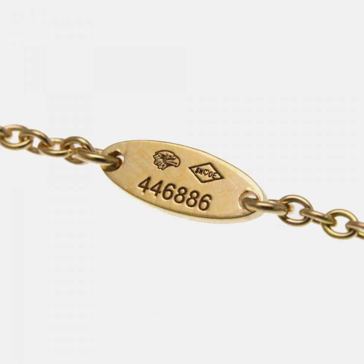 Pre Owned Christian Dior Rose Des Vents 18K Pink Gold Onyx Fashion Pendant Necklace