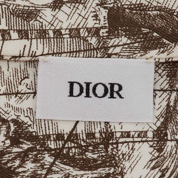 Pre Owned Dior Monochrome ABCDior M 'Monde' Silk Mitzah Scarf
