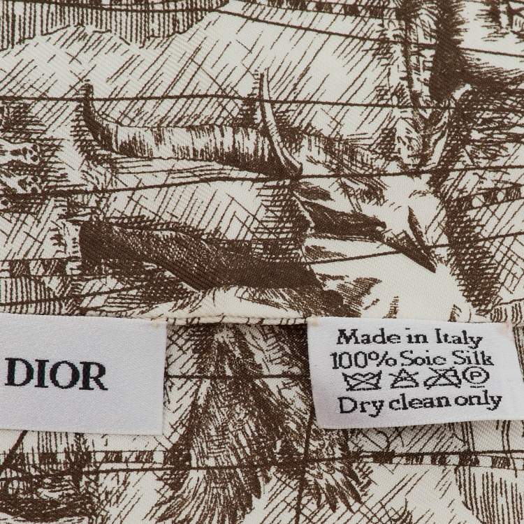 Pre Owned Dior Monochrome ABCDior M 'Monde' Silk Mitzah Scarf