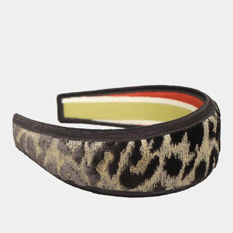 Pre Owned Dior Leopard Headband