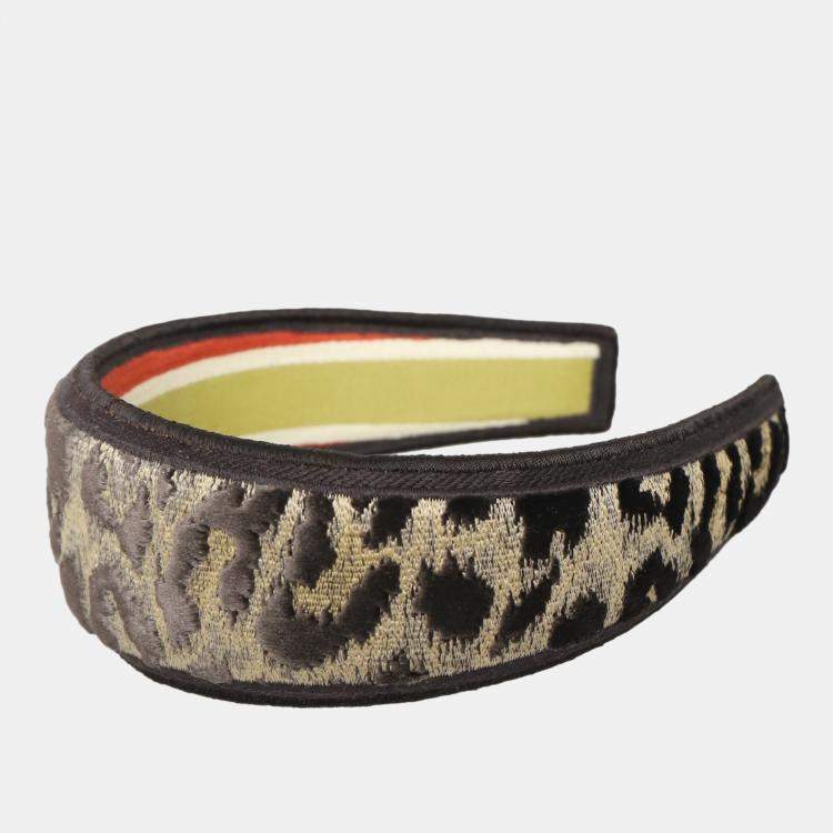 Pre Owned Dior Leopard Headband