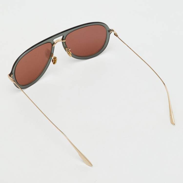 Pre Owned Dior Silver Tone/Pink Mirrored DiorUltime 1 Aviator Sunglasses