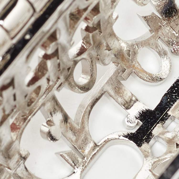 Pre Owned Dior Silver Oblique Metal Airpods Pro Case