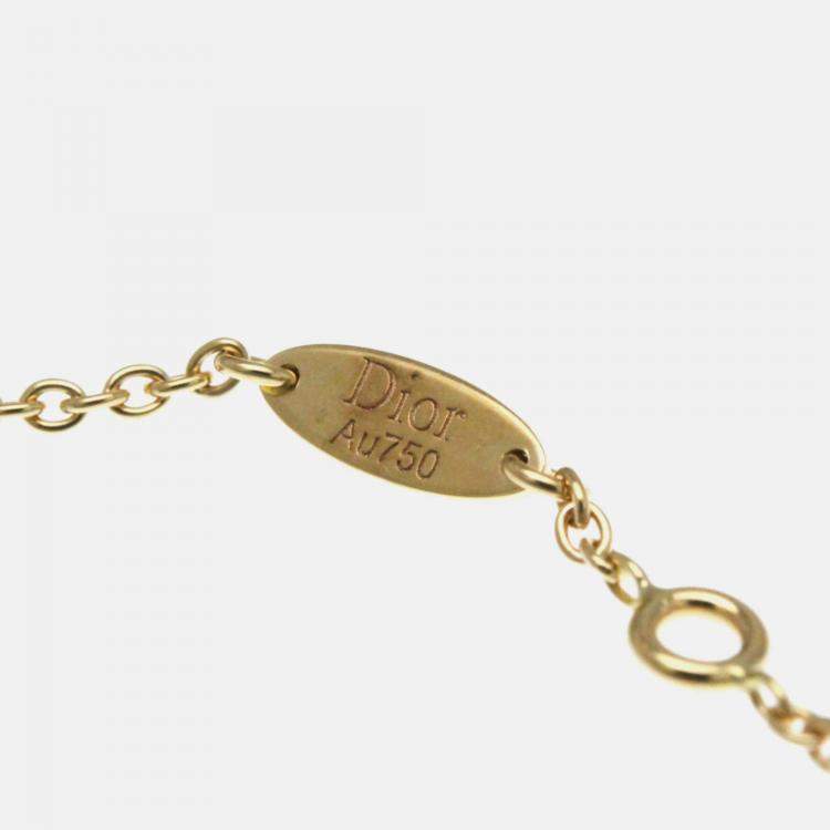 Pre Owned Christian Dior Rose des Vents Opal 18K Pink Gold Pendant Necklace 