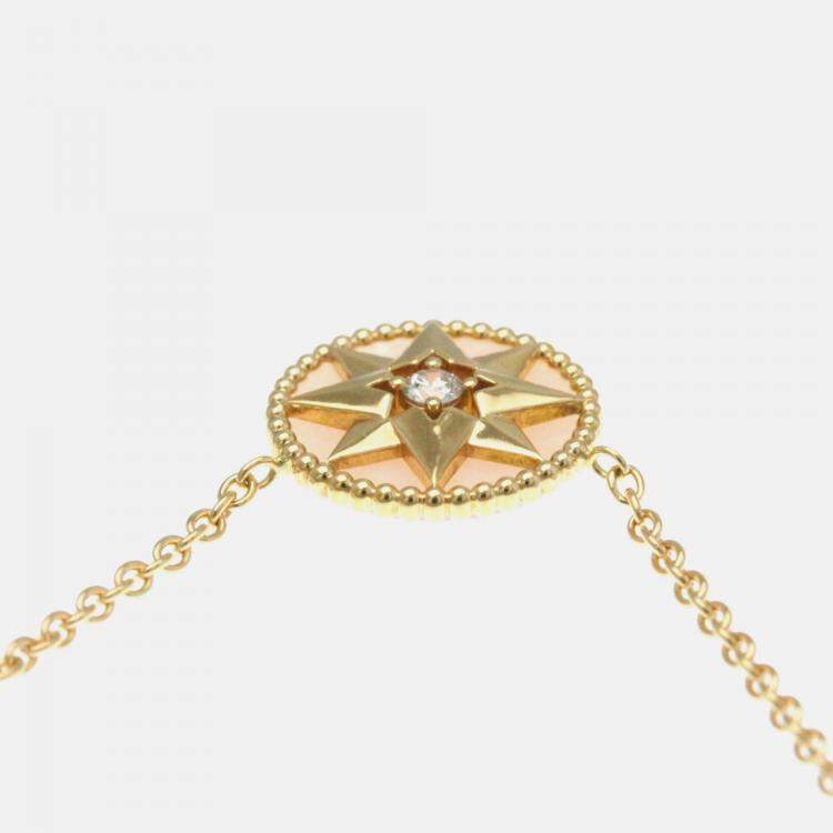 Pre Owned Christian Dior Rose des Vents Opal 18K Pink Gold Pendant Necklace 