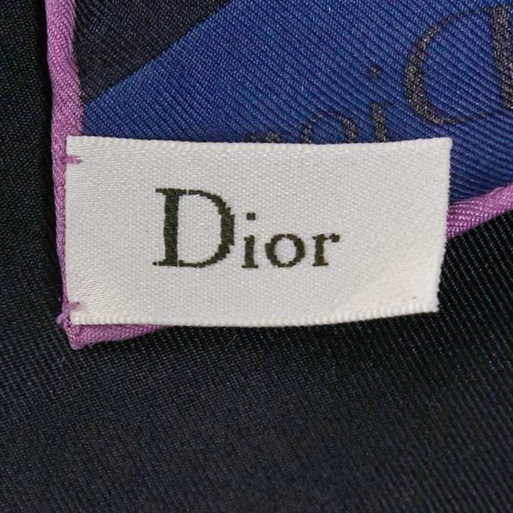 Pre Owned Dior Multicolor Printed Silk Scarf 