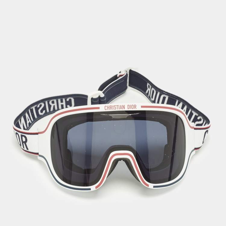 Pre Owned Dior White/Navy Blue Alps M11 Ski Goggles