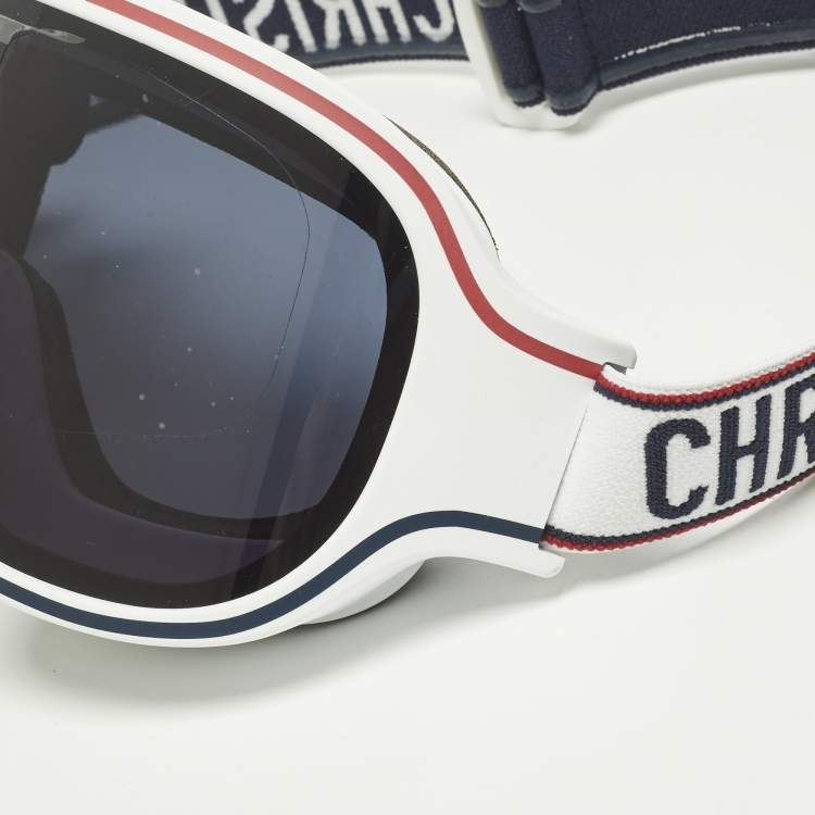 Pre Owned Dior White/Navy Blue Alps M11 Ski Goggles