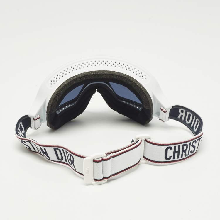 Pre Owned Dior White/Navy Blue Alps M11 Ski Goggles