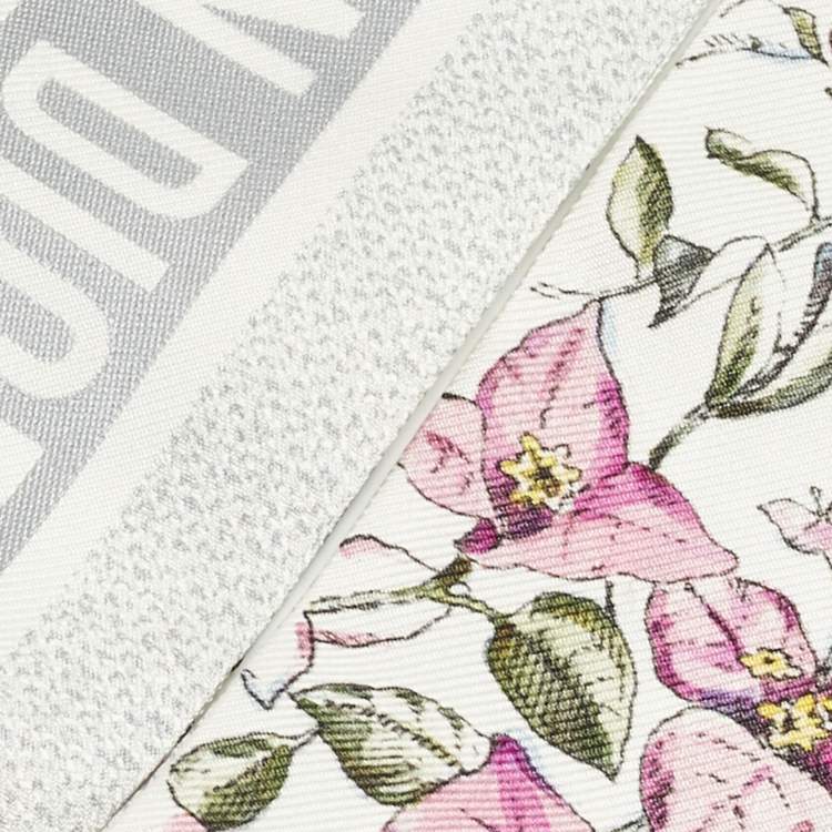 Pre Owned Christian Dior Grey Floral Print Silk Mitzah 