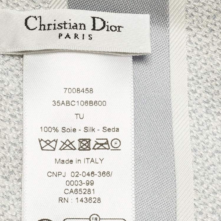 Pre Owned Christian Dior Grey Floral Print Silk Mitzah 