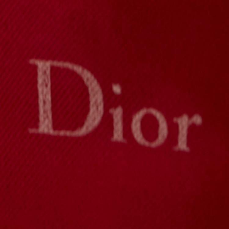Pre Owned Christian Dior Pink/Green Printed Silk Scarf 
