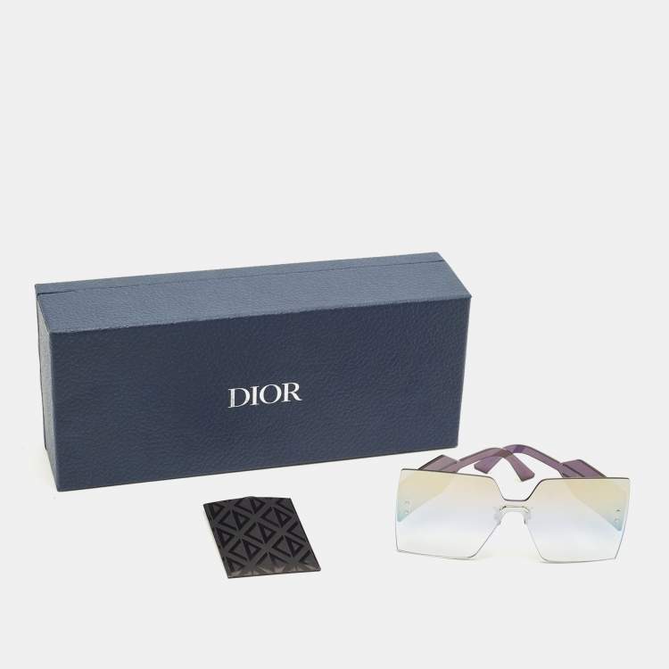 Pre Owned Dior Iridescent Blue Mirrored DiorClub M5U Butterfly Sunglasses