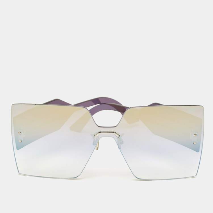 Pre Owned Dior Iridescent Blue Mirrored DiorClub M5U Butterfly Sunglasses